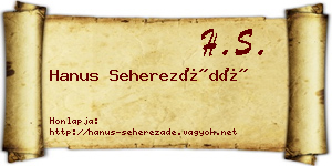 Hanus Seherezádé névjegykártya